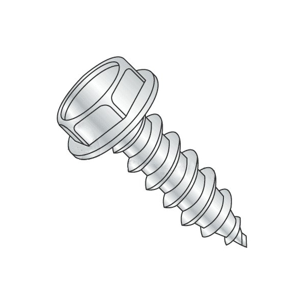 Newport Fasteners Sheet Metal Screw, 1/4"-14 x 1/2 in, Zinc Plated Steel Hex Head Hex Drive, 3300 PK 666701-3300 - main
